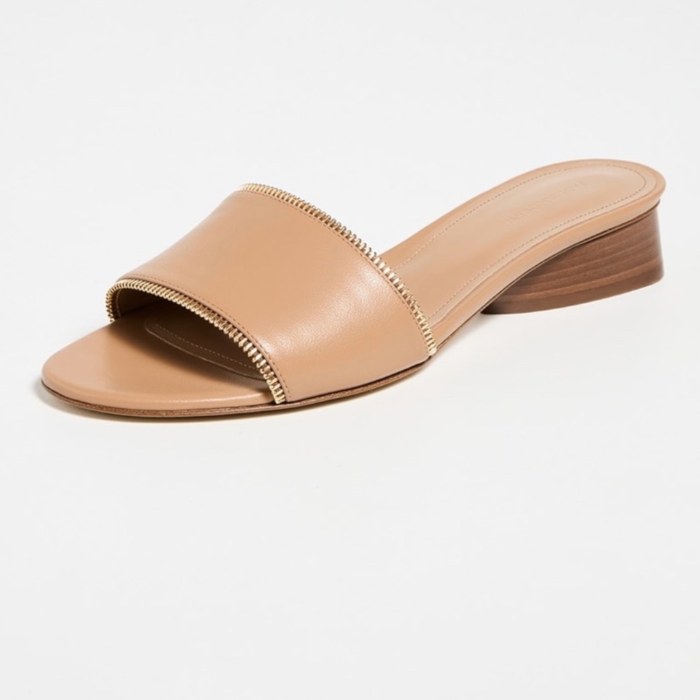 *NWT* Paul Andrew Arc Flat Zip Calfskin Flats Size 8